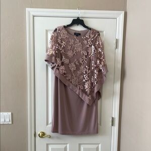 R&M Richards Mauve Embellished Sheath Dress